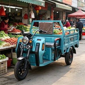 Venta Directa de Fábrica, Triciclo Eléctrico de Carga con Carrocería Abierta, Motor de 800W, Capacidad de Carga de 200-300 kg, Vehículo de <span class=keywords><strong>Transporte</strong></span> de Tres Ruedas para Adultos - Product Image 3