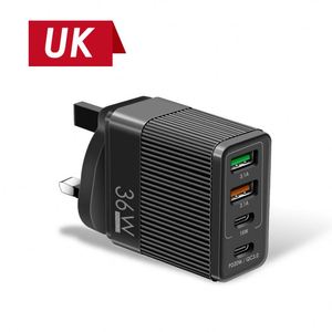 อะแดปเตอร์ชาร์จโทรศัพท์มือถือแบบเร็ว 36W 2PD+2USB ช่องเสียบหลายพอร์ต สำหรับ UK US EU - Product Image 6
