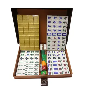 Jogo de mahjong de cristal de singapura, alta qualidade, personalizado, 160 telhas, 37mm, com caixa de pvc