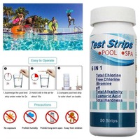 Bandelettes de test manuelles 6-en-1 en plastique pour piscine : pH, chlore, alcalinité, dureté – Testeur de pH extérieur