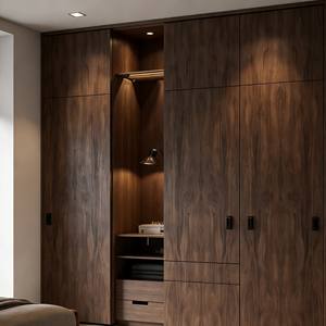 Luxury Functional Minimalist <b>Wardrobe</b> Cabinet Combination Light Wood Tone With Customizable Storage Compartments - Product Image 6