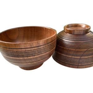 Bol à riz en bois de jujube 20-20,9 cm, fait main, compatible micro-ondes, vaisselle - Product Image 5