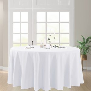 Nappe <span class=keywords><strong>de</strong></span> mariage en polyester lavable ronde <span class=keywords><strong>de</strong></span> 120 pouces nappes pour événements - Product Image 1