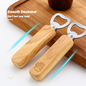 Venta al por mayor de abridor de botellas de cerveza de madera maciza con mango de metal abridor de tapas de los fabricantes para cerveza y refrescos con agujero conveniente - Product Image 2