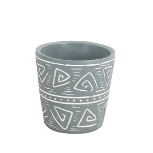 Ventes en gros de jardinières en béton à motif géométrique en relief, pots à fleurs en ciment pour la maison et le jardin, macetas succulentas al por mayor - Product Image 1