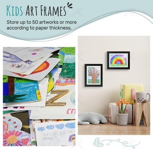 Kids A4 Picture <b>Frames</b> Brown Wood Front Opening Tempered Glass 4x6 Iron Horizontal Vertical Formats Changeable for Artwork - Product Image 4