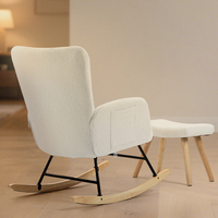 Fauteuil à bascule rembourré en polaire Teddy, idéal pour le salon, chaise de détente, canapé de loisirs, mobilier en cuir pour salon