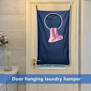 Hanging Laundry Hamper <b>Storage</b> Bag with Door Design for Dirty Clothes Polyester Material - Product Image 3