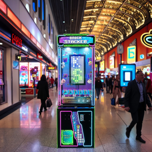 FEC Coin Operated Game Machine Brick Stacker Arcade Amusement Vending Prize Machine
