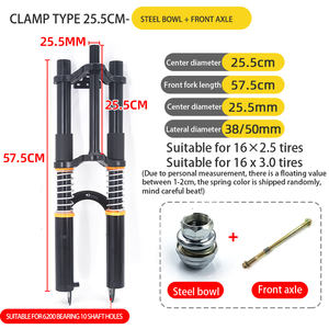 Horquilla delantera de cuadriciclo eléctrico 18 tubos a través del eje tipo 29,5 horquilla amortiguadora de hombro con cuenco de acero y eje delantero - Product Image 2