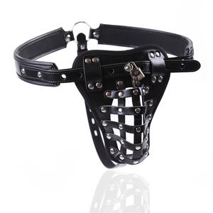 Mannelijke Kuisheidsgordel Apparaat Korte Broek Ondergoed Pu Leer Strakke Erotische Bdsm <span class=keywords><strong>Bondage</strong></span> - Product Image 2