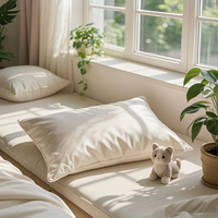 Taie d'oreiller 100% coton tissé de luxe, écologique, hypoallergénique, avec broderie personnalisée pour usage domestique