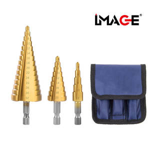 Emagi – Foret étagé à queue hexagonale, finition dorée, pour perçage du métal, lot de 3 pièces métriques, emballé en sachet - Product Image 4