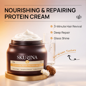 Crema de Proteína Nutritiva Herbal Profesional para Salón, Aceite de Linaza, Aceites Naturales para Control del Frizz, Hidratante y Suavizante, 500g - Product Image 2