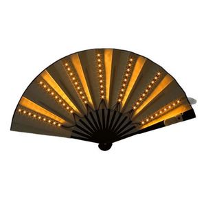 Abanico Plegable de Bambú Ecológico para Hombre, con Luz LED Creativa, para Discoteca, KTV, Bar, con Técnica Pintada, Colorido, Regalo para Fiesta de Baile - Product Image 5