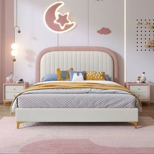 <span class=keywords><strong>Cama</strong></span> de almacenamiento de <span class=keywords><strong>estilo</strong></span> princesa moderna para niñas y niños, juego de <span class=keywords><strong>cama</strong></span> de cuero de alta calidad para niños con almacenamiento para dormitorio - Product Image 4