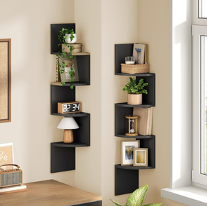 Scaffale Angolare Moderno in Legno Multifunzionale da <span class=keywords><strong>Parete</strong></span>, Scaffalatura a Più Livelli, <span class=keywords><strong>Libreria</strong></span> per <span class=keywords><strong>Soggiorno</strong></span>, Camera da Letto, Cucina - Product Image 2