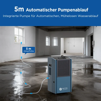 Déshumidificateur commercial Moiswell DEP80, nouveau, capacité 90L, 400CMH, détection automatique des erreurs, 350 m², 915W, bleu