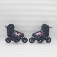 Patins à roulettes en ligne 3 roues pour adolescents et adultes, taille réglable, coque en PE, châssis en plastique, roulements ABEC-7, roues en PU, haute qualité, pour patinage de vitesse en extérieur