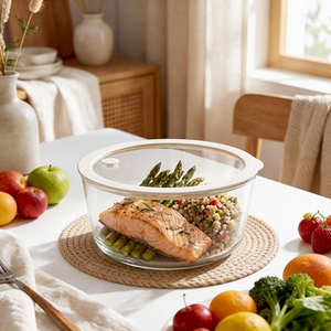 New Design BPA-Free Glass Storage Container Box Set with Glass Lid Kitchen Glass Baking Tray Oven <b>Heating</b> - Product Image 4