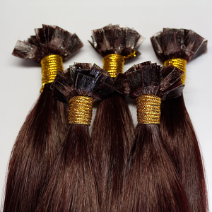 Jasmine Beauty Wholesale Pre-bonded Italian Keratin Flat Tip Hair Extension Double Drawn Virgin <b>Russian</b> RemyHuman Hair Extension - Product Image 2