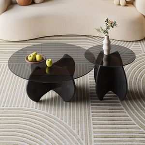 NKAHS Durable Tempered Glass Coffee Table Set Modern Minimalist <b>Light</b> Luxury Table Living Room Furniture Small <b>Space</b> Home - Product Image 3