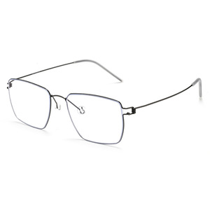 Lunettes de vue pour homme minimalistes ultra-légères sans vis anti-lumière bleue avec verres AC, montures en titane pur <span class=keywords><strong>Lindt</strong></span>, style rétro-simple et luxueux - Product Image 1