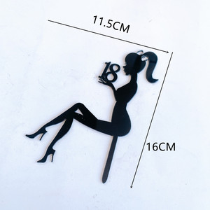 ท็อปเปอร์เค้กอะคริลิค รูปเทพธิดาสวมรองเท้าส้นสูง ตกแต่งเค้กวันวาเลนไทน์ ด้วยธีมน้ำผึ้งและความหวาน - Product Image 2