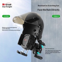 Support de téléphone pour moto avec pare-soleil pour casque - Installation simple, étanche, chargeur inclus, matériau nylon PC PVC