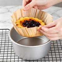 Papier sulfurisé basque jetable en pulpe non blanchie, antiadhésif, pour cheesecake, muffins, cupcakes, 6 pouces, 100 pièces/sac