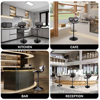 Tabourets de bar modernes en cuir PU, réglables et pivotants, avec structure en fer stable, résistants à l'eau, pour l'extérieur, les centres commerciaux, les ateliers, la salle à manger et le salon