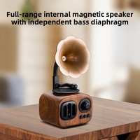 Tocadiscos AS90 Vintage Inalámbrico con Llamadas Manos Libres 5.4, Reproducción de Tarjetas USB, Sistema de Audio Mini Nostálgico