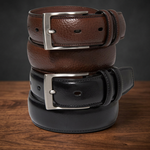 BS INTERNATIONAL NA242 Indian <b>Cow</b> Hide Leather Solid <b>Printed</b> Casual Belt Steel Skull Buckle Eco-Friendly Lightweight 3.8 CM - Product Image 1