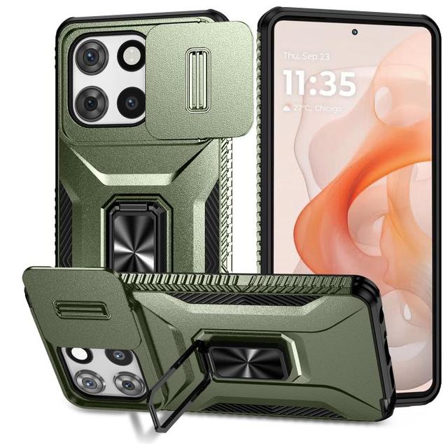 For Motorola Moto G Stylus 2025 Case, Sliding Camshield TPU PC Shockproof Protective Mobile Phone Case With Holder