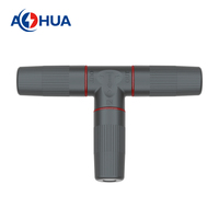 AOHUA 24AWG Conector de señal T Tipo 1 en 2 Salida Conector RJ45 de 8 pines Conector impermeable IP67