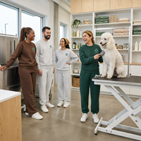 Sudadera Personalizada con Bordado para Equipo Veterinario, con Logotipo de Cruz y Huella de Pata, Uniforme para Personal de Hospital de Animales
