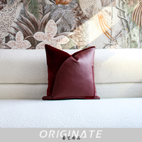 Housse de coussin décorative RUIYI Série Abstraite Rouge Vin, Couture Luxe Léger, Taille Personnalisable, Écologique, Décoration Maison