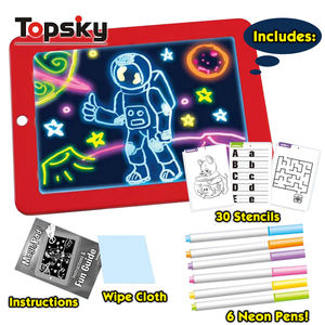 Penjualan laris bantalan gambar fluoresensi ajaib 3D edukasi mainan lukisan seni kreatif papan tulis plastik untuk anak-anak - Product Image 2
