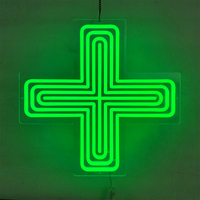 Pantalla LED Publicitaria Personalizada con Luz Intermitente, Letrero LED Cruz de Farmacia, Pantalla LED Programable