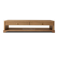 Table basse à quatre tiroirs en placage de chêne blanc R