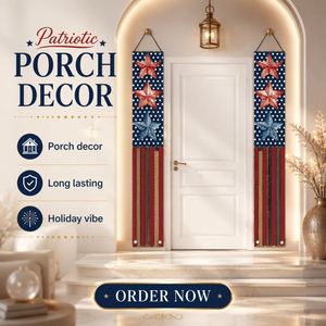 ธงโพลีเอสเตอร์วันประกาศอิสรภาพ ขนาด 180x30 ซม. แบบพกพาสำหรับตกแต่งแขวน พร้อมพิมพ์ดิจิทัล สำหรับแจกของขวัญธุรกิจใหม่ - Product Image 2