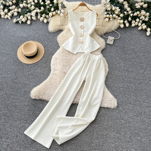 Completi Casual Estivi da Donna: Top e Pantaloni a Vita Alta con Patchwork 3D, <span class=keywords><strong>Abbigliamento</strong></span> Slim Fit all'Ingrosso - Product Image 4