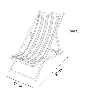Silla de Playa Plegable de Alta Calidad Hecha en Italia, 3 Posiciones, en Madera de Haya Maciza con Tela Extraíble Betty Lux para Exteriores - Product Image 4