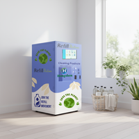 Máquina Expendedora de Detergente Líquido de Autoservicio en China, SDK, Código QR, Cambio de Monedas, Capacidad de 600L, 4G LTE, Software de Gestión de Inventario