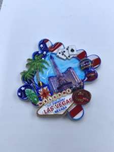 Aimant de réfrigérateur souvenir touristique européen en métal personnalisé, style Art Déco, taille moyenne, compagnon de voyage, forme 2D/3D en relief - Product Image 5