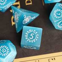 Udixi Jeu de dés polyèdre Rune de 7 pièces en pierre naturelle des yeux de chat pour le jeu de table Dungeons & Dragons