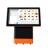 Дешевый 15,4 дюймов Win 10/Android сенсорный экран POS-система GMS-сервер с Google Store для оформления заказа в ресторане для малого бизнеса