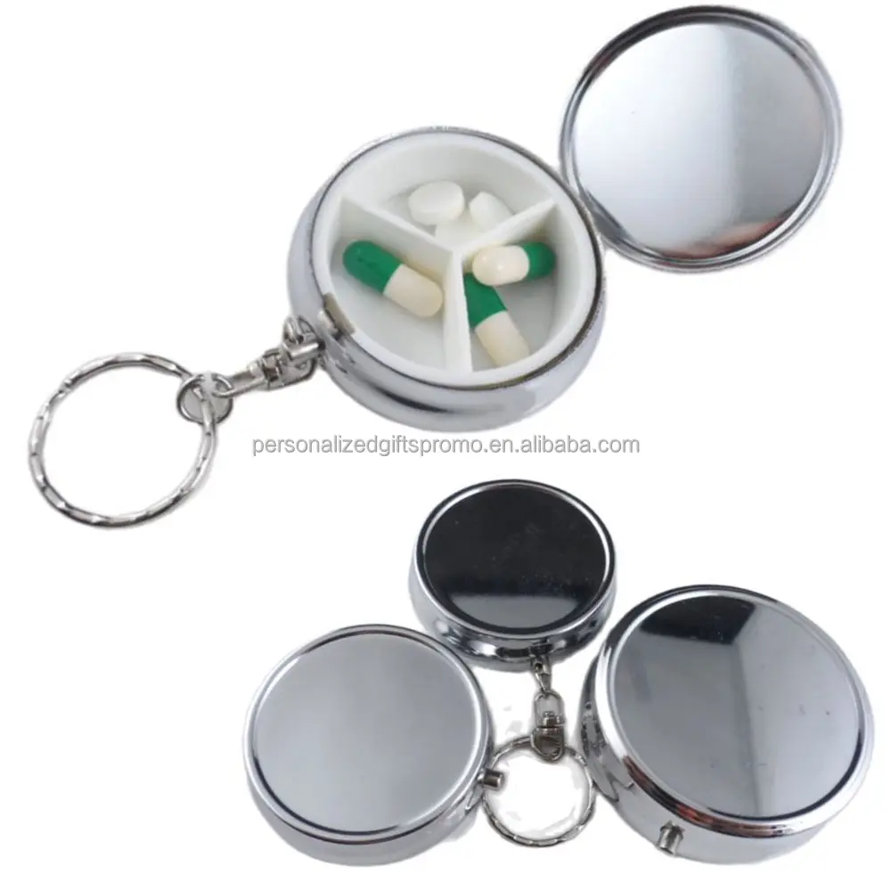 Nhà kim loại Pill tổ chức hộp với Keychain Keyring Key Holders với Pill chủ Pill hộp chai tổ chức