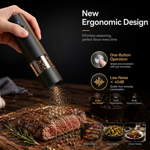 Hot New Design Rechargeable Stainless Steel Salt and <b>Pepper</b> with Ceramic Core Automatic Bottom Cover Easy to Use Outdoor - Product Image 3