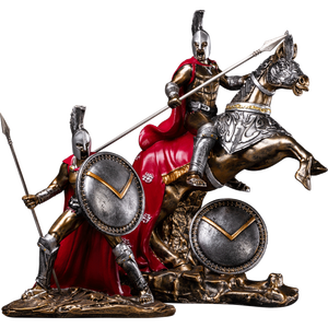 カスタムレトロヨーロピアンスタイルバーリビングルームホームデコレーション古代ギリシャ騎士ローマ戦士ヘルメット樹脂スパルタ像 - Product Image 6